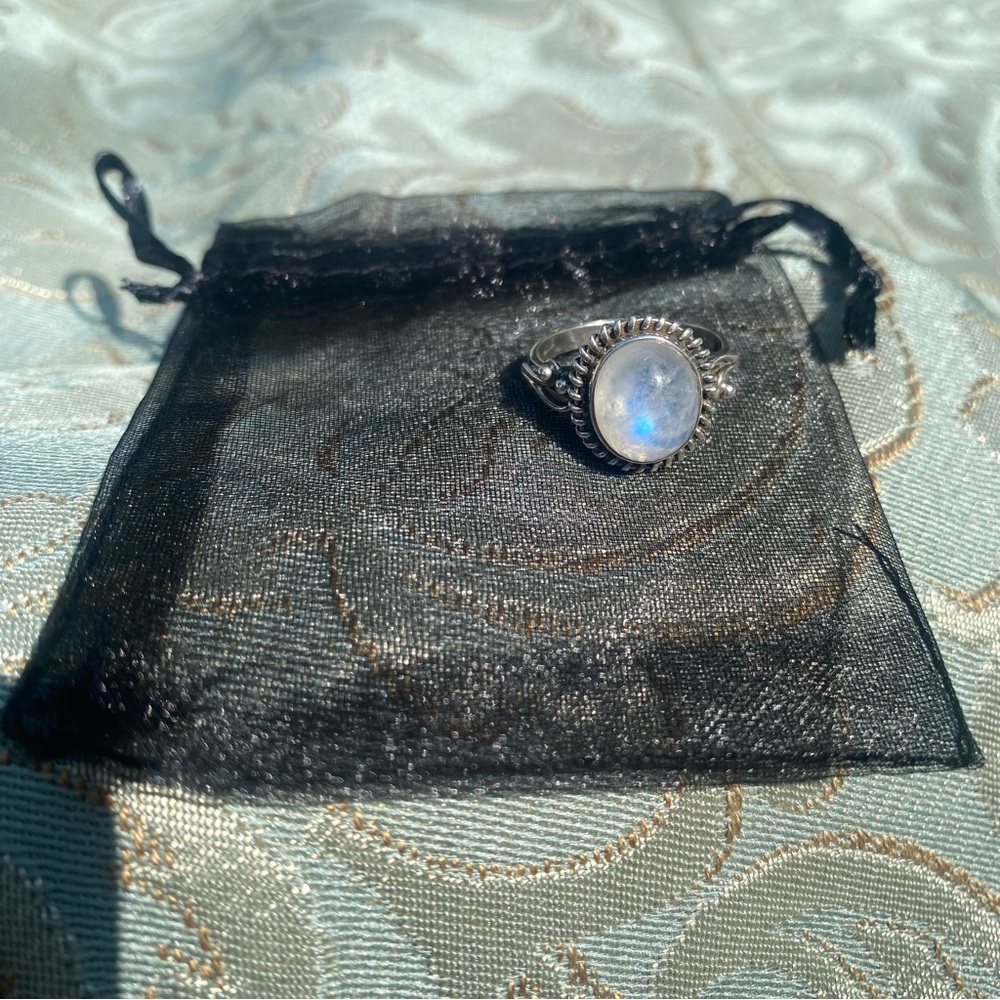 Sterling Silver Moon Stone Ring - image 2